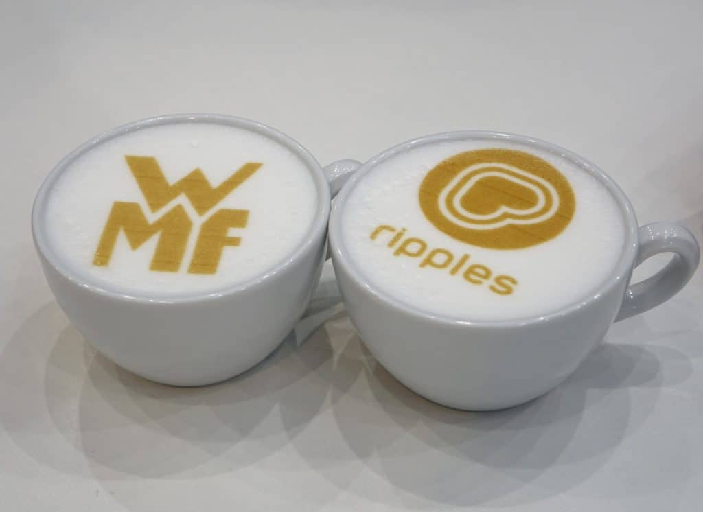 WMF & Ripples logos print on Coffee