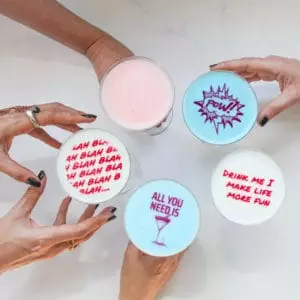 Cocktails with foam prints