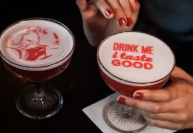 Red print topped cocktail