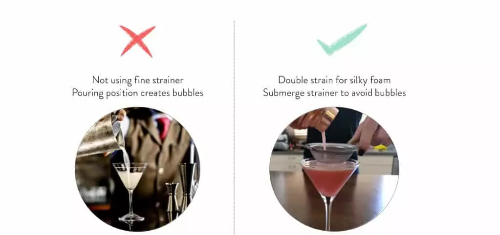 Create cocktail foam with strainer