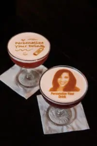 selfie & message topped cocktails