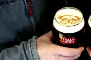 Stella Artois beer foam print