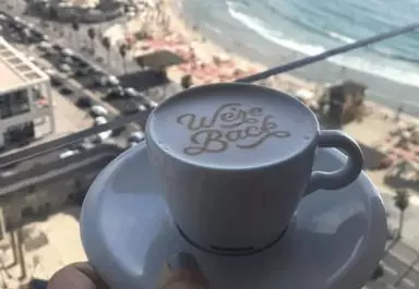 Royal Beach Hotels printed coffee top