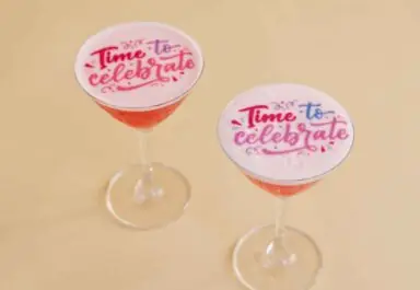 Cocktails Printed with 'Time to Celebrate'